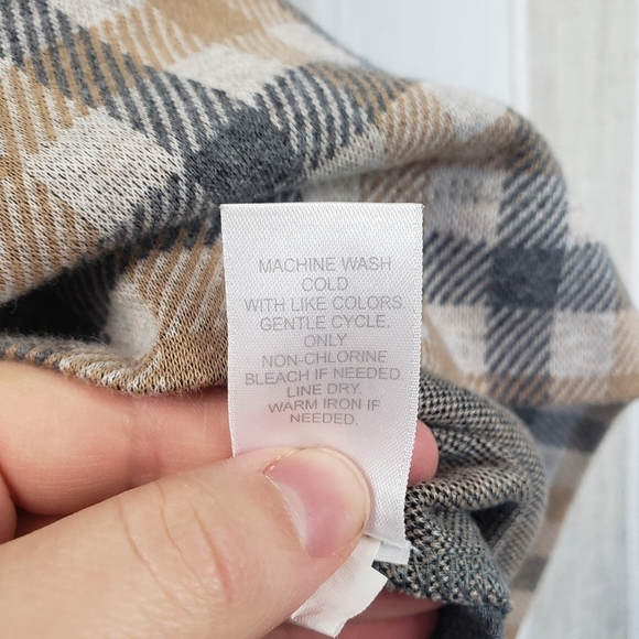 J. Jill Plaid Shift Dress Gray Tan Size Small - Picture 7 of 11